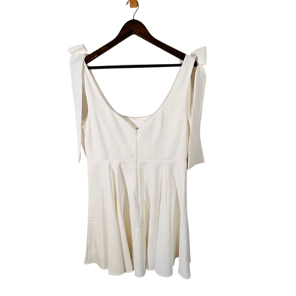 Revelry White A Line Mini Dress Bow Shoulder Bridal Party Wedding 16 - Picture 4 of 10